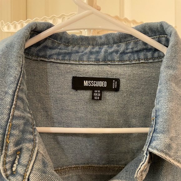 Missguided denim button down shirt size 6 - Picture 2 of 2